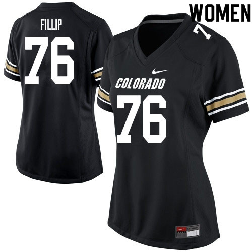 Women #76 Frank Fillip Colorado Buffaloes College Football Jerseys Sale-Black